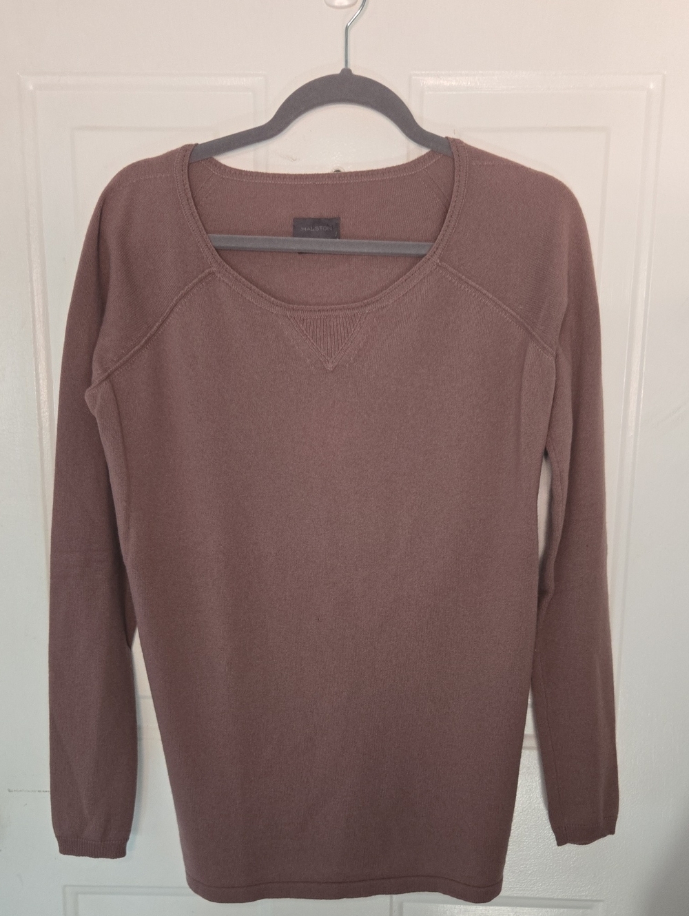 Halston Heritage Mauve-Brown Cashmere Sweater Top
